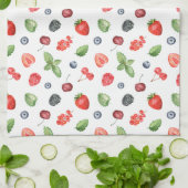 Linge De Cuisine Joli Motif Berry aquarelle (Plié)