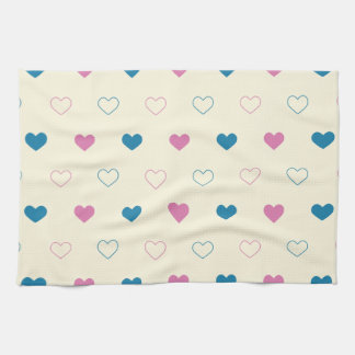 Linge De Cuisine Joli motif de cœur simple bleu rose crème