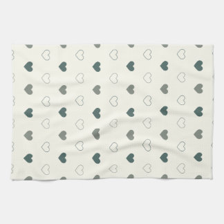 Linge De Cuisine Joli motif de cœur simple vert crème
