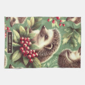 Linge De Cuisine Joli Motif de hérisson Vintage (Horizontal)