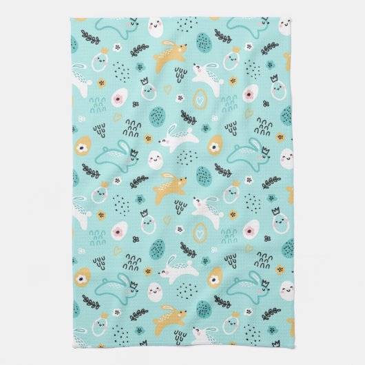 Linge De Cuisine Joli motif de lapin de Pâques Lapins kawaii Œufs (Vertical)