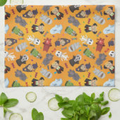 Linge De Cuisine Joli Motif de monstres d'Halloween (Plié)