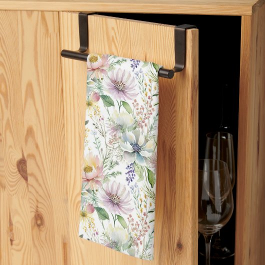Linge De Cuisine Joli motif floral pastel (Pliage en tiers)
