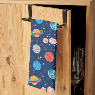 Linge De Cuisine Joli Motif Planète Souriante
