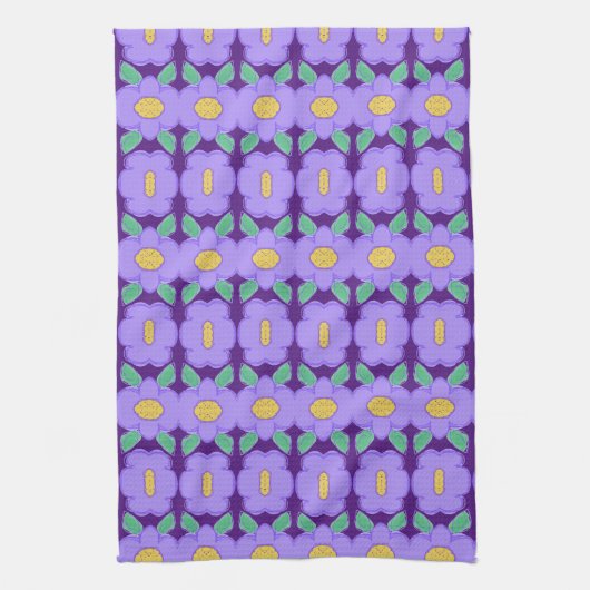 Linge De Cuisine Joli Motif Violet (Vertical)