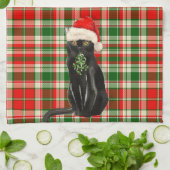 Linge De Cuisine Joli Noël Chat Noir Vacances Plaid (Plié)