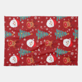 Linge De Cuisine Joli Noël Père Noël Reindeer (Horizontal)