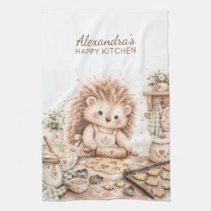 Linge De Cuisine Joli nom de hérisson aquarelle Boho
