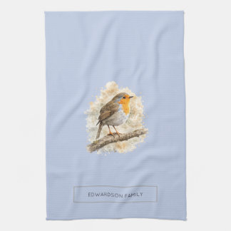 Linge De Cuisine Joli oiseau Robin aquarelle personnalisé