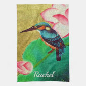 Linge De Cuisine Joli Oiseau vert et Fleur (Vertical)
