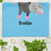 Linge De Cuisine Joli opossum accroché à la branche dessin animé (Plié)