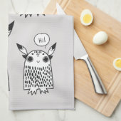 Linge De Cuisine Joli petit dessin animé monstre (Quart Plié)