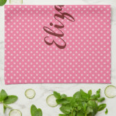 Linge De Cuisine Joli Pois rose (Plié)