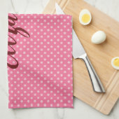 Linge De Cuisine Joli Pois rose (Quart Plié)