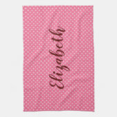 Linge De Cuisine Joli Pois rose (Vertical)