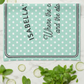 Linge De Cuisine Joli Polka Dot Modelé Light Aqua Cuisine (Plié)