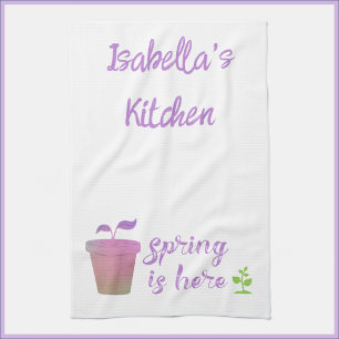 Linge De Cuisine Joli Pretty Purple & Green SPRING EST ICI