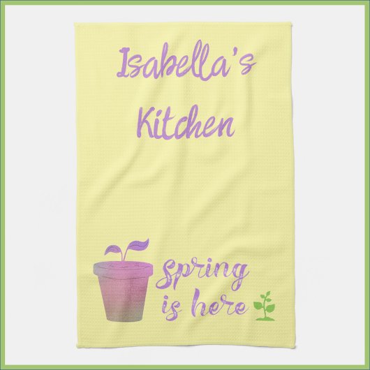 Linge De Cuisine Joli Purple & Green SPRING EST ICI Kitchen Tow