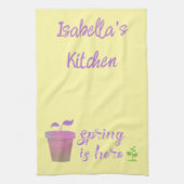 Linge De Cuisine Joli Purple & Green SPRING EST ICI Kitchen Tow (Vertical)