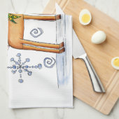 Linge De Cuisine Joli renne de Noël, Jingle Bells Snowflakes (Quart Plié)