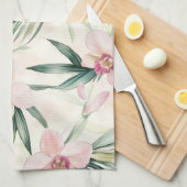 Linge De Cuisine Joli rose Fleurs d'orchidées tropicales (Quart Plié)