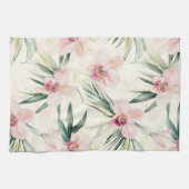 Linge De Cuisine Joli rose Fleurs d'orchidées tropicales (Horizontal)