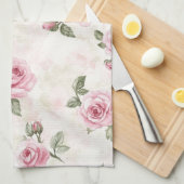 Linge De Cuisine Joli Rose rose floral (Quart Plié)