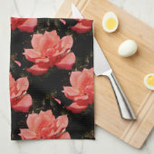 Linge De Cuisine Joli rose rose Peach floral (Quart Plié)