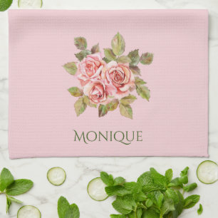 Linge De Cuisine Joli rose Vintage Roses Personnalisées