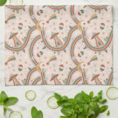 Linge De Cuisine Joli sapin de Noël Alien arc-en-ciel Motif de vaca (Plié)