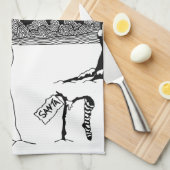 Linge De Cuisine Joli snowman design noir et blanc Noël (Quart Plié)