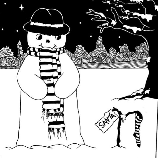 Linge De Cuisine Joli snowman design noir et blanc Noël
