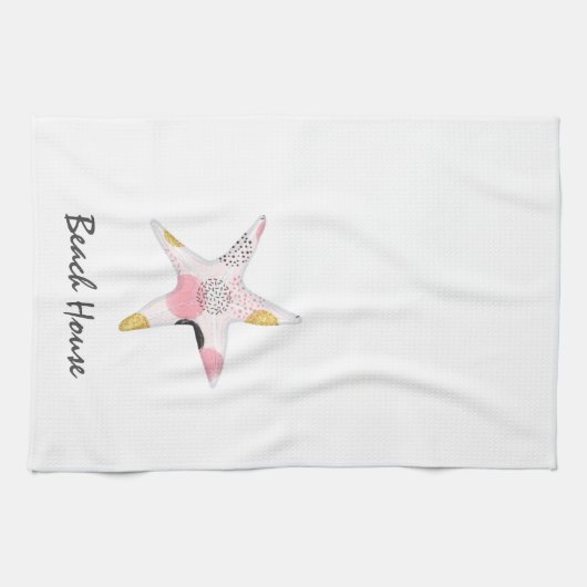 Linge De Cuisine Joli Starfish Beach House Abstrait (Horizontal)