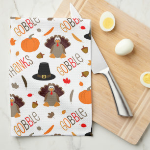 Linge De Cuisine Joli Thanksgiving Motif Gobble Remercier