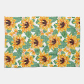 Linge De Cuisine Joli tournesol Jaune et Motif vert (Horizontal)