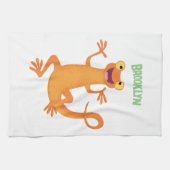 Linge De Cuisine Joli triton orangé joyeux (Horizontal)