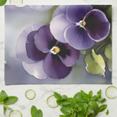 Linge De Cuisine Joli vernis violet aquarelle peinture (Plié)