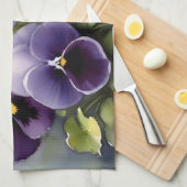 Linge De Cuisine Joli vernis violet aquarelle peinture (Quart Plié)