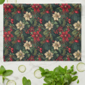 Linge De Cuisine Jolie chinoiserie de Noël florale (Plié)