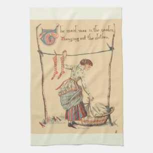Linge De Cuisine Jolie dame vintage