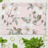 Linge De Cuisine Jolie Fête des mariées rose Fleurs blanches (Plié)