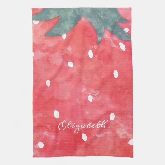 Linge De Cuisine Jolie fraise à l'aquarelle (Vertical)