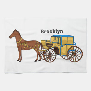 Linge De Cuisine Jolie illustration de cheval et de calèche royale