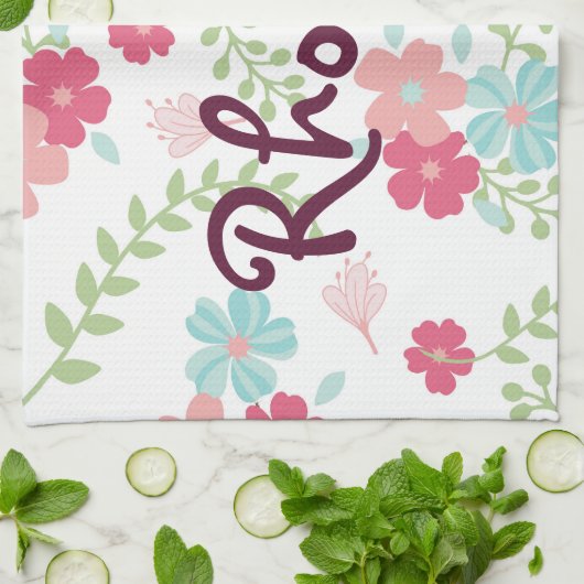 Linge De Cuisine Jolie impression florale (Plié)