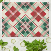 LINGE DE CUISINE JOLIE NOËL VACANCES ROUGE VERT BLANC PLAID (Plié)