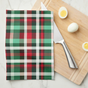 LINGE DE CUISINE JOLIE NOËL VACANCES ROUGE VERT BLANC PLAID