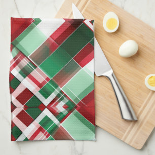 LINGE DE CUISINE JOLIE NOËL VACANCES ROUGE VERT BLANC PLAID