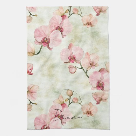 Linge De Cuisine Jolie Orchidée rose (Vertical)