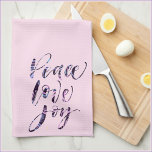 Linge De Cuisine Jolie Paix Moderne Amour Joie<br><div class="desc">Joli et moderne PEACE LOVE AND JOY abstrait,  conception de script.</div>