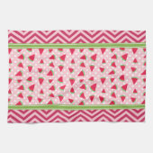 Linge De Cuisine Jolie Pastèque à pois et chevron rose (Horizontal)